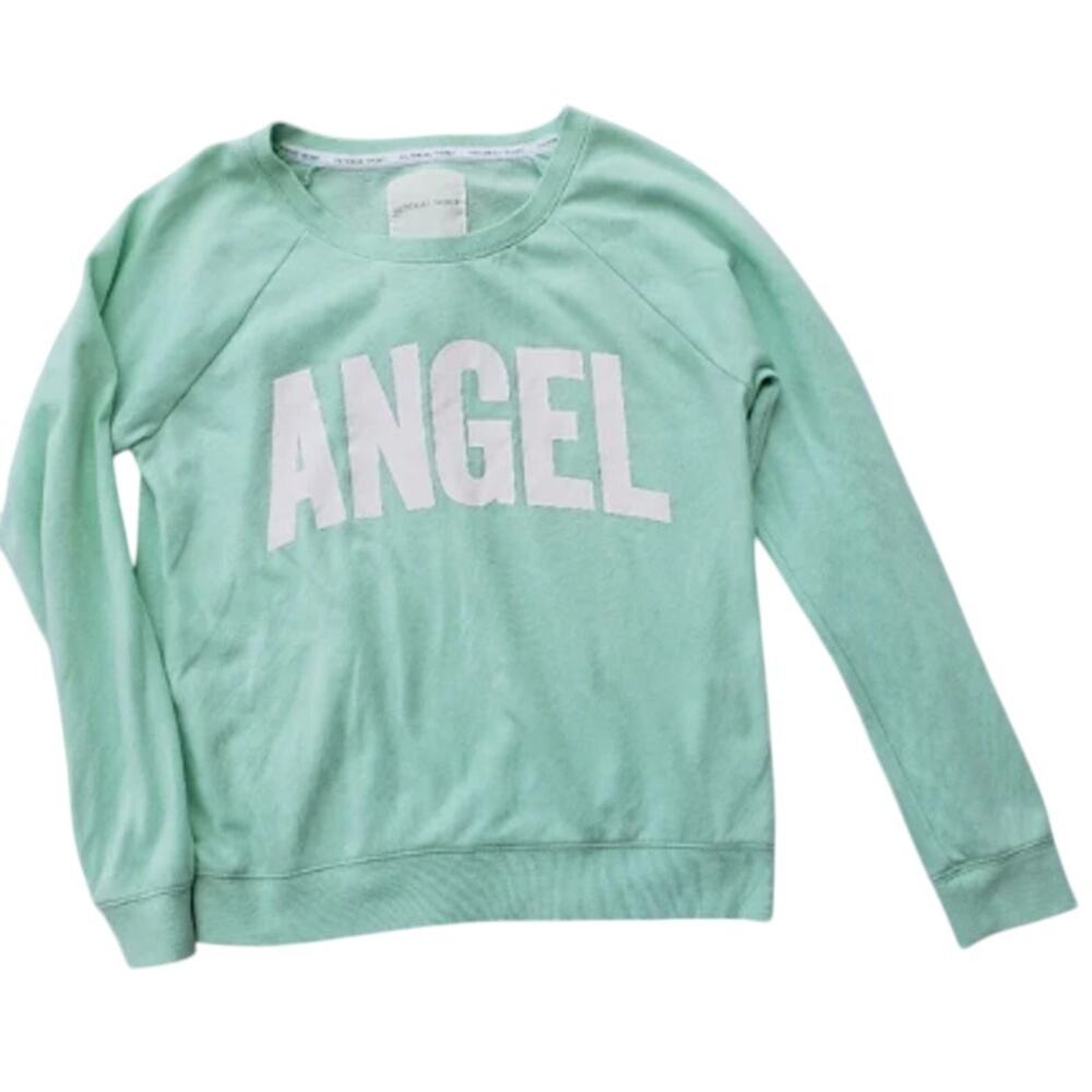 Victoria's Secret Womens Medium Mint Angel Long Sleeve Crew Neck SweatShirt